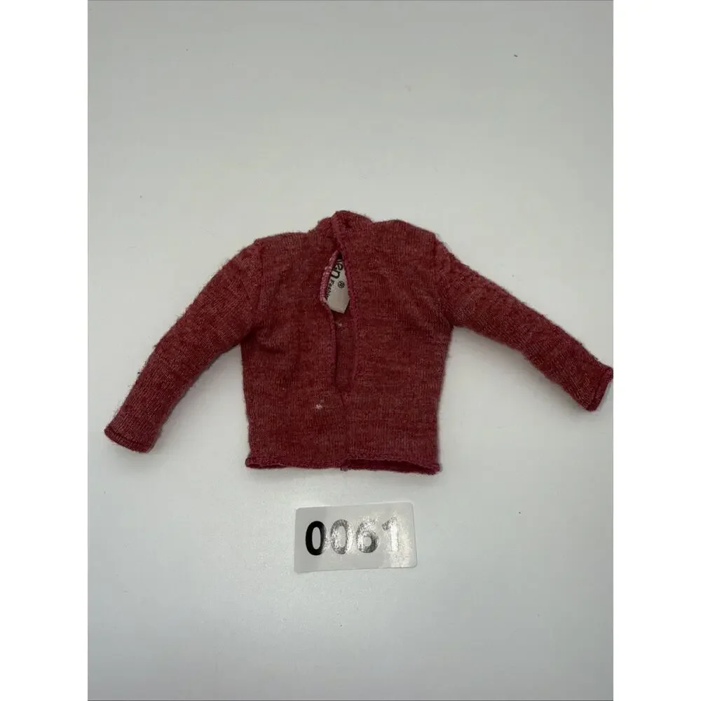Vintage Barbie Ken Doll Clothes Fashion 1960 1970 Red Pullover Sweater